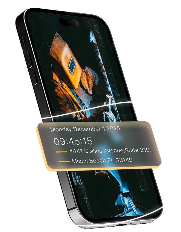 Timestamp Camera App on Smartphone